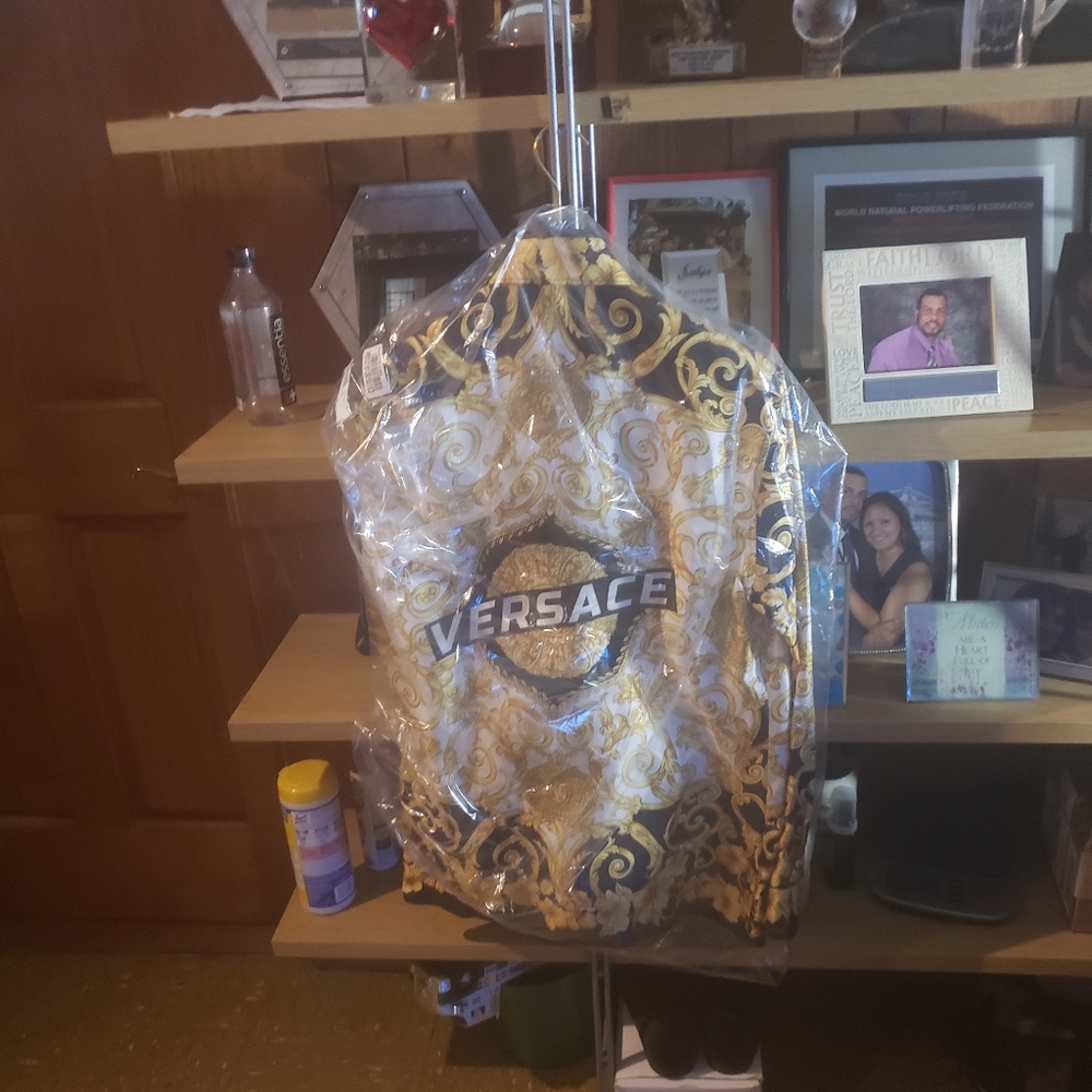 Men Versace Silk Shirt with Logo
